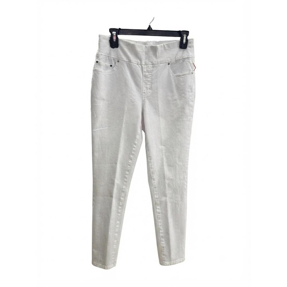NEW TRU LUXE women's 4 way stretch pull on ankle jeans in white